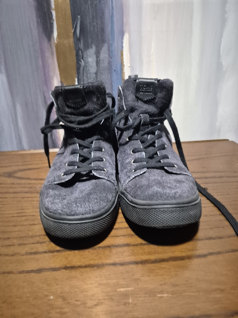 Women's Toms High-Top Casual Sneakers in Charcoal Gray